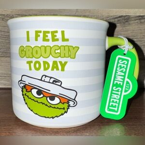 Super Cute 🥰 Sesame Street OSCAR The Grouch Mug 'I FEEL GROUCHY TODAY'